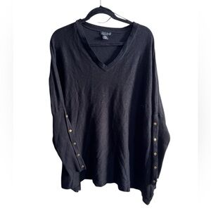 RXB Black V-Neck Sweater XXL Button Sleeve
